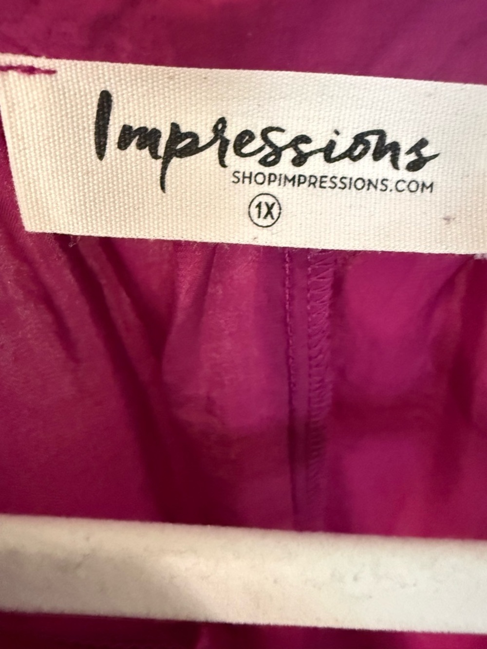 Impressions Magenta Roll-Tab Satin Tunic - Picture 6 of 6